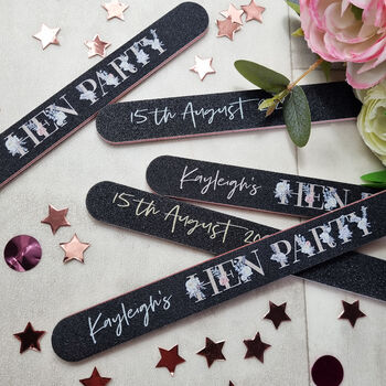 10 Personalised Hen Party Nail Files, 3 of 5
