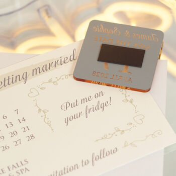 Classic Calendar Wedding Save The Date Magnet And Card, 5 of 8