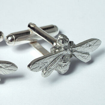 Bee Cufflinks, English Pewter And Silver Gifts For Men, 3 of 9