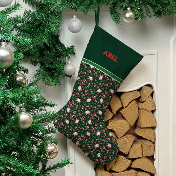 Personalised Christmas Stocking 'Festive Santa', 2 of 2