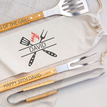 Personalised Engraved BBQ Cooking Tool Set With Carry Bag, 2 of 6