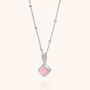 Pink Opal October Birthstone Necklace Sterling Silver, thumbnail 3 of 6