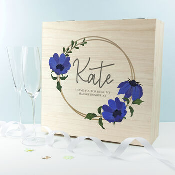 Personalised Floral Bridesmaid Large Keepsake Box, 8 of 12