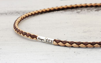 Mens Personalised Braided Cork Necklace Sterling Silver Clasp, 4 of 8