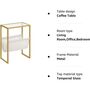 Glass Side Table End Table With Magazine Holder Sling, thumbnail 4 of 9