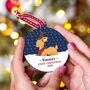 Baby's First Christmas Snowy Reindeer Bauble, thumbnail 1 of 7