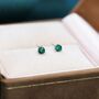 Emerald Green Cz Crystal Stud Earrings, thumbnail 8 of 12