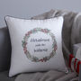 Personalised Family Wreath Christmas Cushion, thumbnail 1 of 4