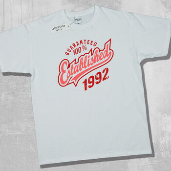 'Established 1992' 30th Birthday Gift T Shirt, 4 of 11