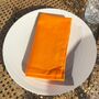Soft Cotton Linen Napkins Orange • Set Of Six, thumbnail 1 of 4