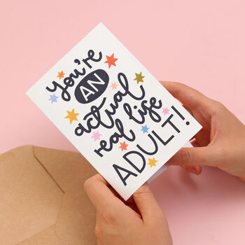 An Actual Real Life Adult! Funny Greeting Card, 3 of 3