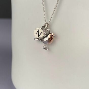 Personalised Sterling Silver Robin Necklace, 3 of 7