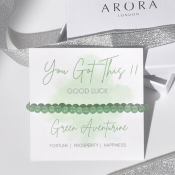 You Got This! Good Luck Green Aventurine Crystal Bracelet Gift, 4 of 6