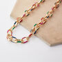 Multi Coloured Chunky Chain Necklace, thumbnail 3 of 5