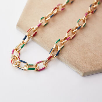 Multi Coloured Chunky Chain Necklace, 3 of 5