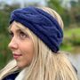 Personalised Navy Cable Knit Headband, thumbnail 1 of 3