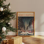 City Scene Retro Christmas Art Print, thumbnail 1 of 3