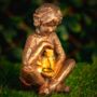 Solar Boy Garden Ornament Statue Fairy Jar Patio Decor, thumbnail 2 of 3