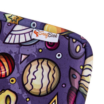 Space Themed Snugbook Water Resistant Book Pouch Purple, 6 of 6