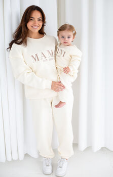 Mama Est Embroidered Personalised Jumper And Jogger Set Matching Mini Available, 10 of 12