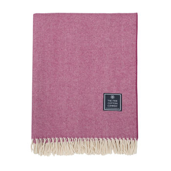Kendal Long Supersoft Merino Wool Herringbone Blanket, 11 of 12