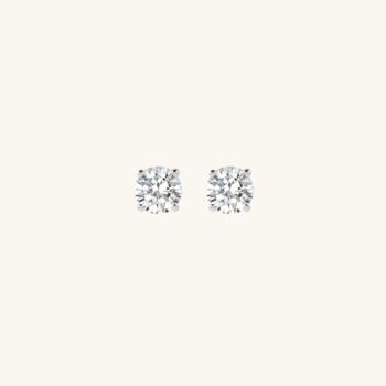 Solitaire Stud Earrings Silver, 3 of 5