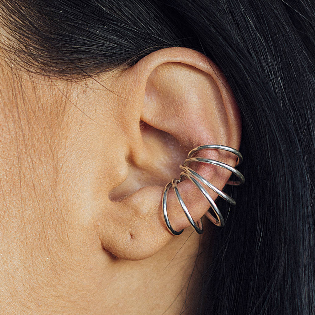 Sterling Silver Triple Bar Ear Cuff By Otis Jaxon | notonthehighstreet.com