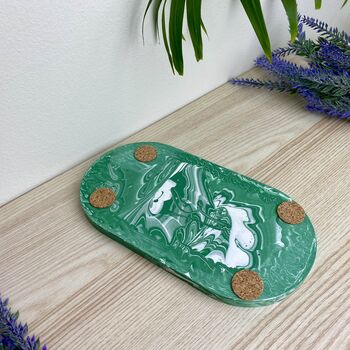 Emerald Green Oval Trinket Tray Dish, 5 of 5