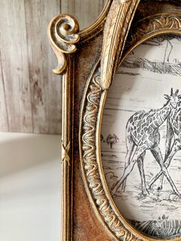 Oval Gold Parrot Photo Frame 4x6 Portrait Frame Décor, 2 of 9
