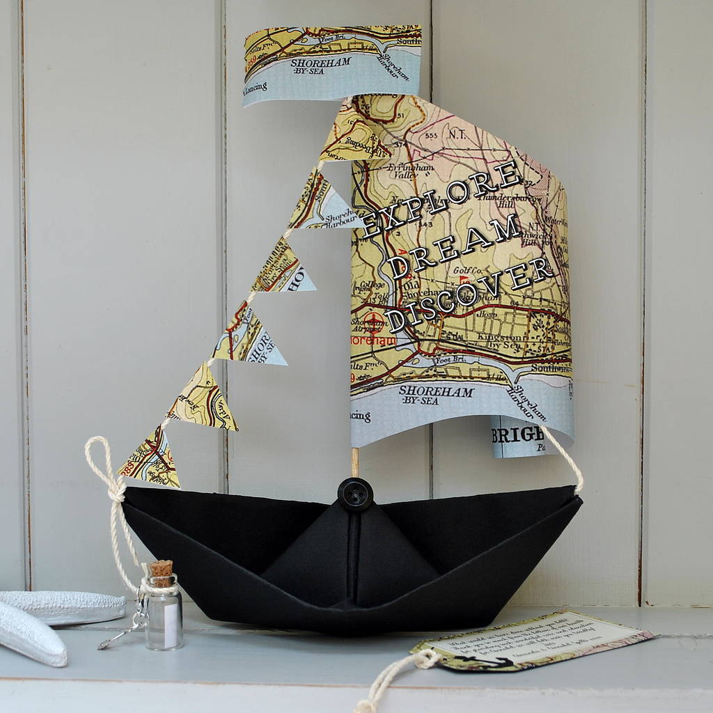 PERSONALISED Boat Word Art Wall Print Gift Idea Nautical Sail Toy Sailor Sea