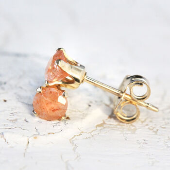 Sunstone Stud Earrings In Silver Or Gold, 8 of 12