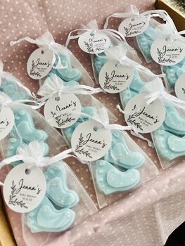 Personalised Baby Shower Wax Melt Favour Feet, 6 of 7