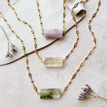 Gemstone And Diamond Link Necklace, 9 of 11