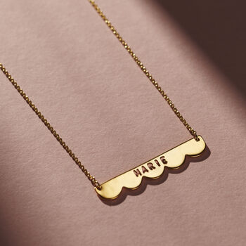 Cut Out Personalised Scallop Bar Necklace, 2 of 7