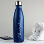 Personalised Smart Blue Metal Insulated Drinks Bottle, thumbnail 1 of 2