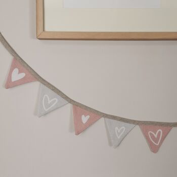 Curtain Tie Backs Pink And Grey Mini Bunting, 8 of 12