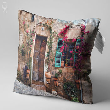 House With Blue Shutter Decorative Cushion Cover, 3 of 7