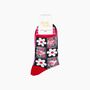 Daisy Checkerboard Combed Cotton Sheer Pop Socks In Pink, thumbnail 4 of 4