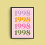 Personalised Year Colourful Art Print, thumbnail 2 of 2