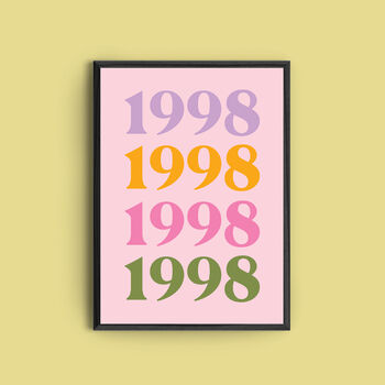 Personalised Year Colourful Art Print, 2 of 2