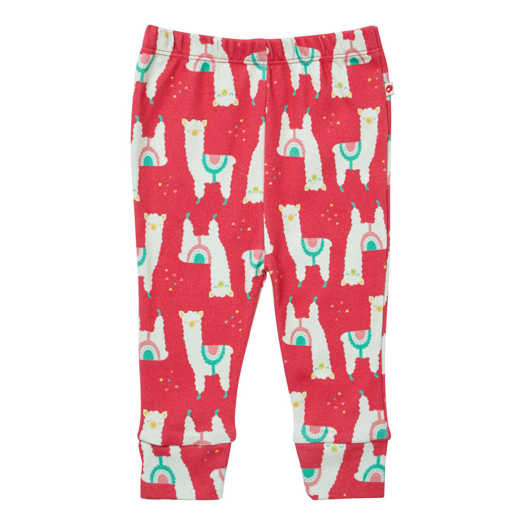 Unisex Organic Cotton Red Alpaca Leggings By Piccalilly ...