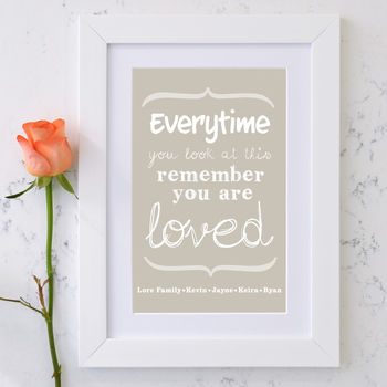 Personalised 'You Are Loved' Art Print, 2 of 10