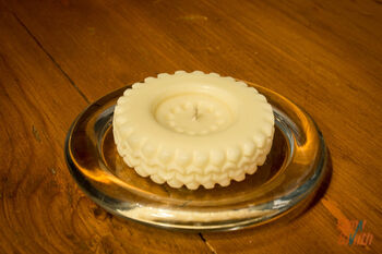 Car Themed Gift | Off Road Wheel Candles | Car Dad Birthday | Creamy Vanilla, 2 of 4