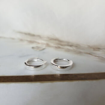 Sterling Silver 925 Huggie Hoops Earrings, 3 of 6