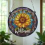 Sunflower Personalised Stained Glass Effect Suncatcher, thumbnail 2 of 7