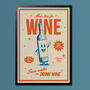 Make Time For Wine Retro Wall Art Poster Print, thumbnail 1 of 3