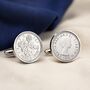 Luxury 60th Birthday Sixpence Cufflinks, thumbnail 1 of 9