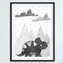 Watercolour Scandi Dinosaur, Children's Nursery Print, thumbnail 1 of 3