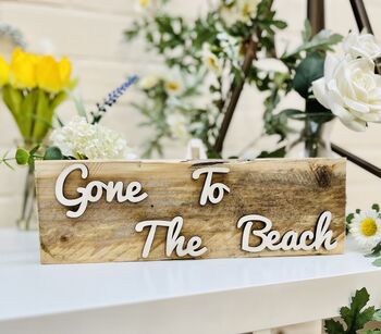 Gone To The Beach Reclaimed Wooden Swim Sign, 3 of 4