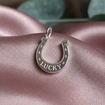 Lucky Horse Shoes Charm Sterling Silver, 3 of 6